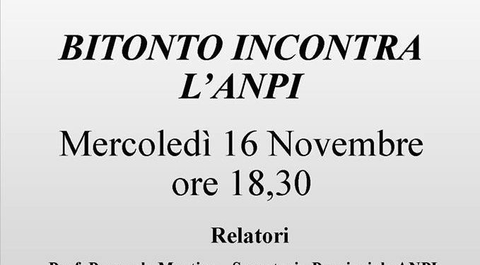 “Bitonto incontra l’Anpi”. Oggi pomeriggio, alle 18.30, assemblea per dire No al Referendum