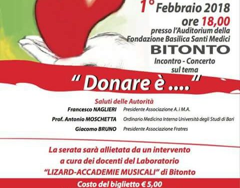 L’associazione AiMA e la Fratres presentano “Donare è”