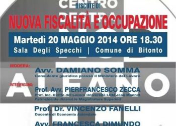 “Nuova fiscalità e occupazione”. Se ne parla con l’onorevole Massimo Cassano