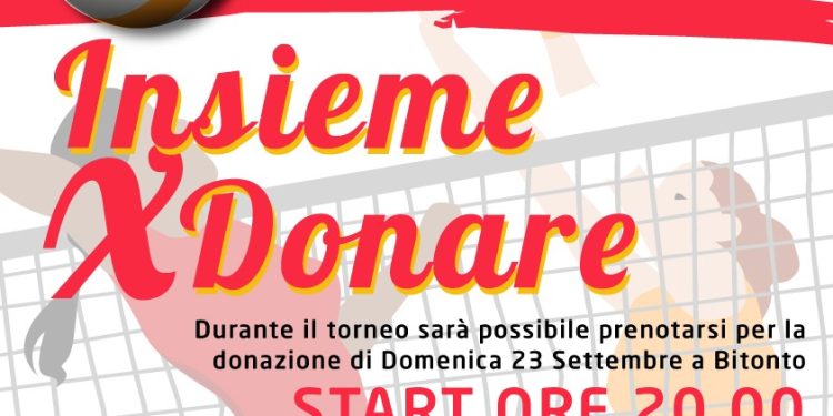 “Insieme x donare”, domani primo torneo di volley amatoriale targato Fidas Bitonto