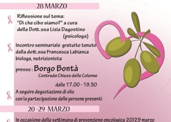 “Mi V-Olio Bene”. Sabato a Borgo Bontà, il seminario gratuito della LILT