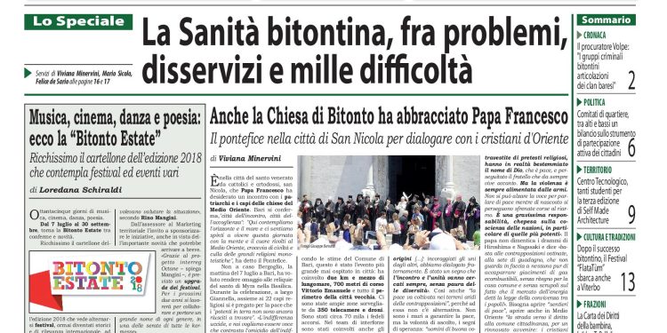 Il “da BITONTO” è in edicola. Nel nuovo numero, approfondimento sulla sanità bitontina, tra problemi, disservizi e mille difficoltà