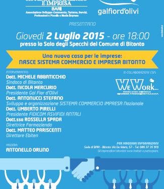 Sistema Commercio e Impresa, nasce a Bitonto una nuova casa per le imprese del territorio