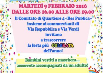 “Carnevale 2016”. Il Comitato di quartiere n°4 chiama a raccolta i più piccoli
