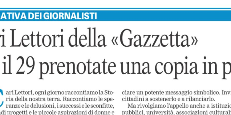 Crisi alla Gazzetta del Mezzogiorno. L’appello ai lettori: “Il 29 comprate una copia in più”