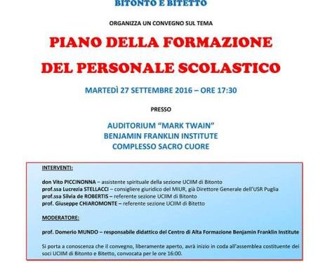 La UCIIM si costituisce a Bitonto presso il Centro di Alta Formazione “Benjamin Franklin Institute”