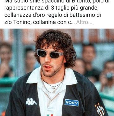 Quando Alex Del Piero portava il marsupio come il “borsello di uno spaccino di Bitonto”. Fa male l’ironia di Rompipallone.it